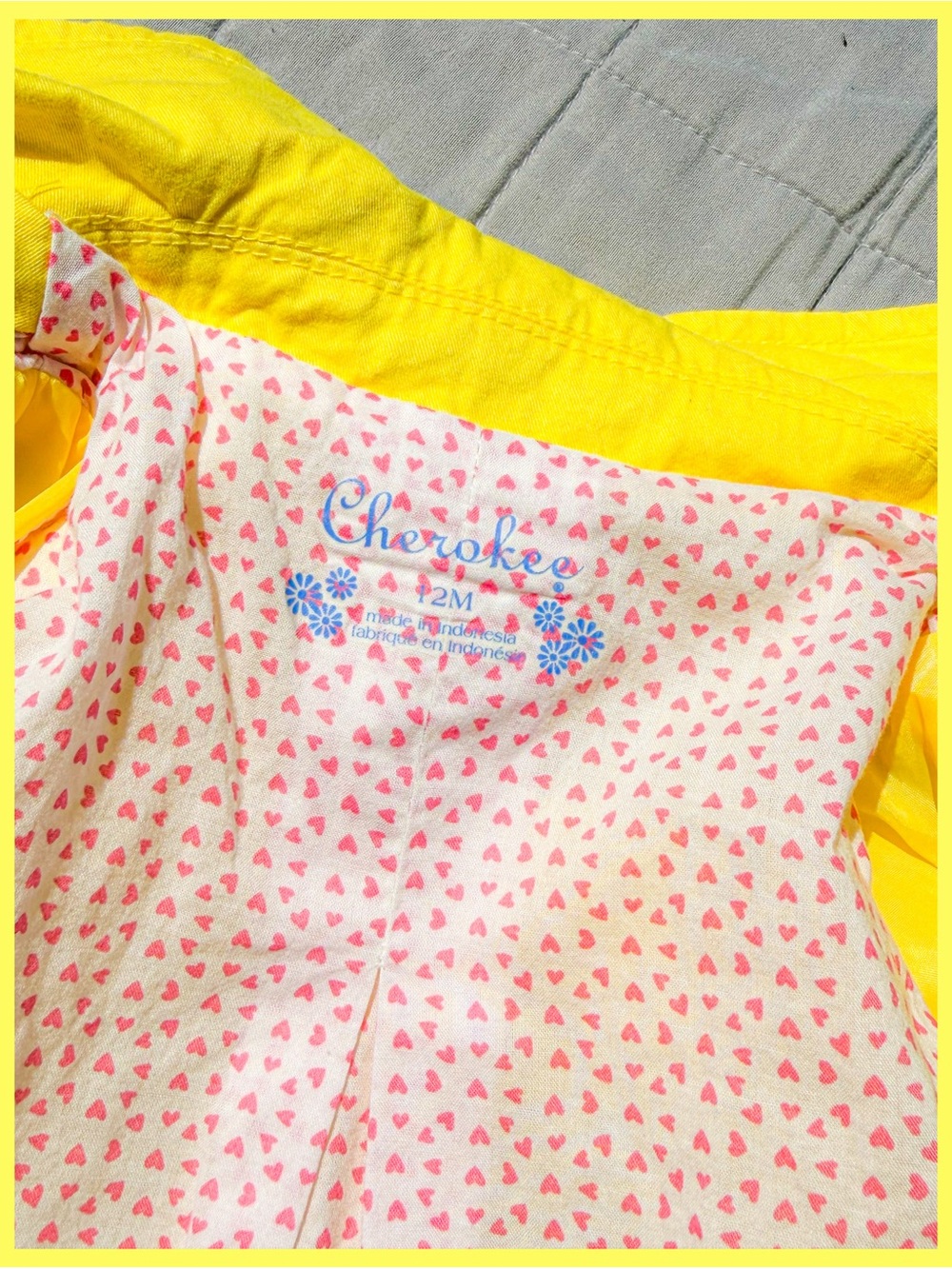 Yellow Peacoat Trench Coat Jacket 12 mo Classic Portrait Picture Girl GUC Retro - Picture 4 of 5